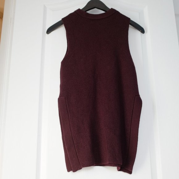 COPY - Wilfred Burgundy Durandal Wool Sleeveless Sweater Vest chucky knit Size … - Picture 2 of 10